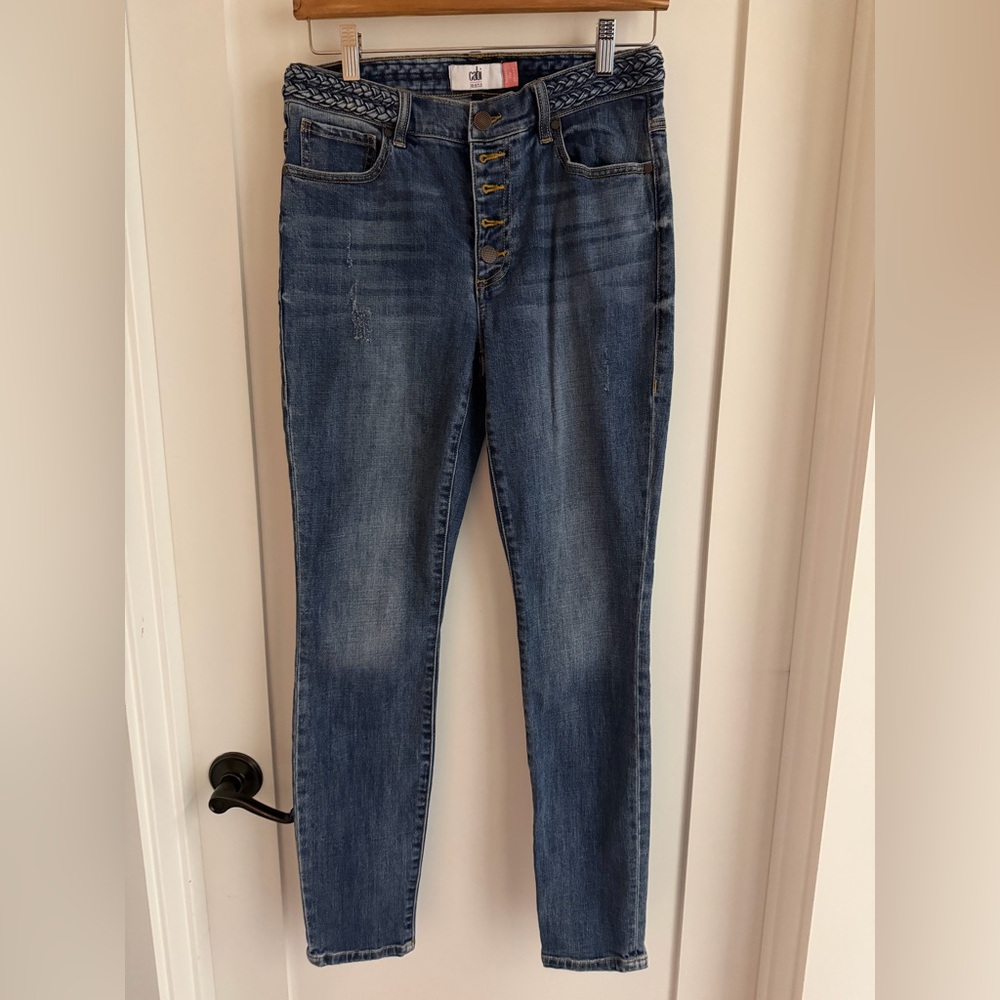 CAbi #5694 Mia Button Fly Braided Waist Women's Jeans